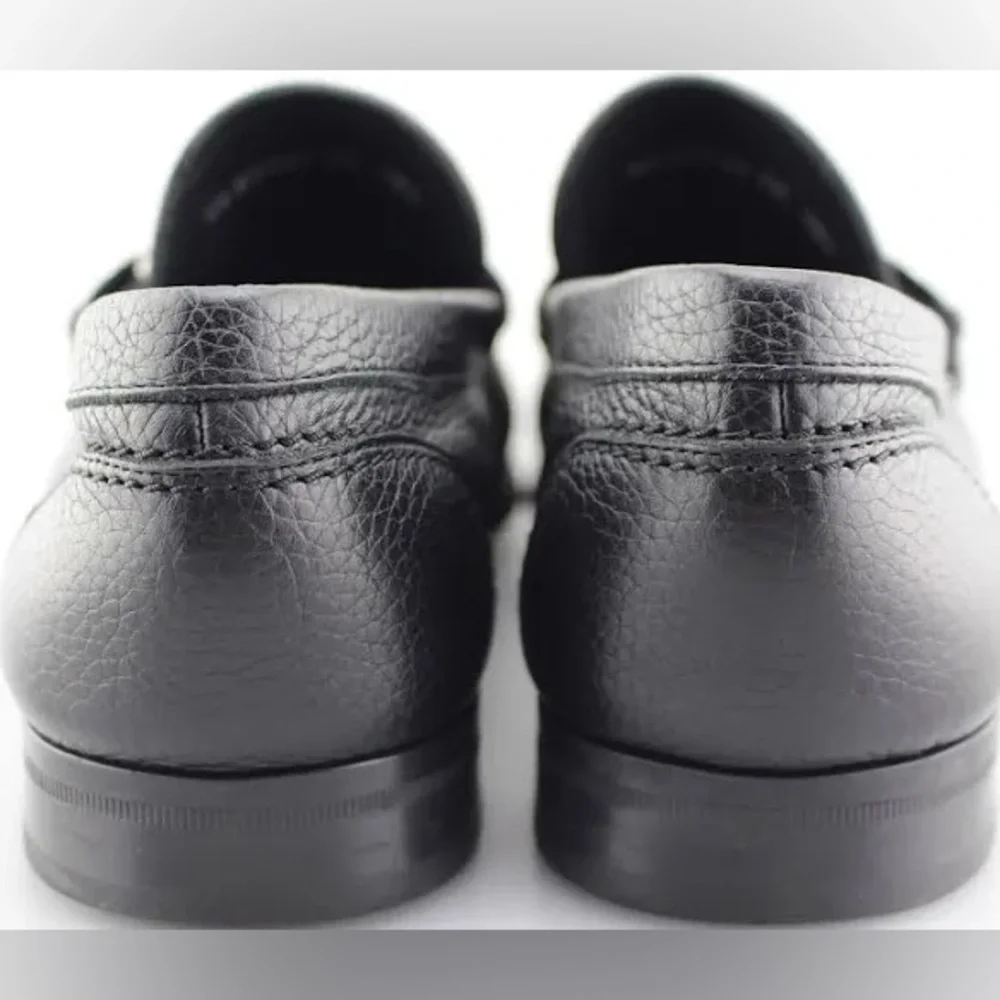 Men's SALVATORE FERRAGAMO 'Bravo' Nero Calf Leather Loafers Size US - 7.5-D